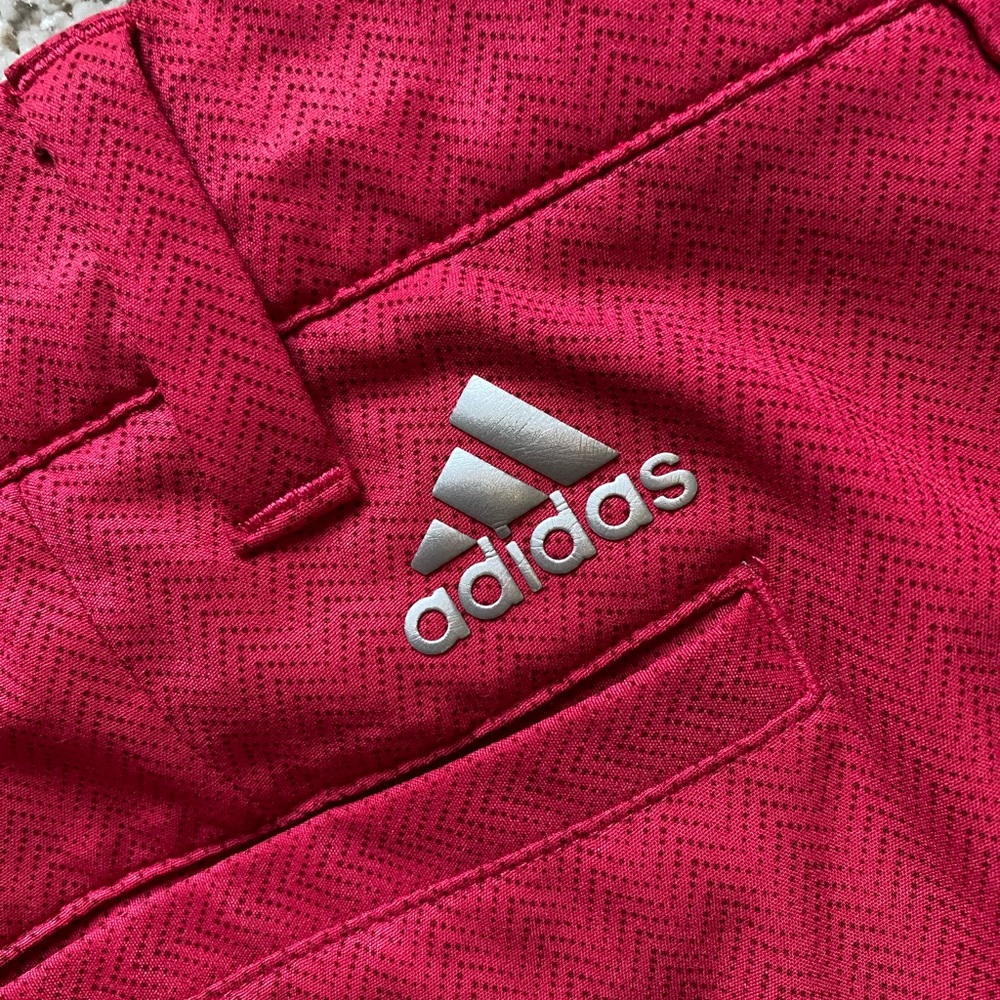 Men’s Adidas Cherry Red Golf Shorts - Picture 6 of 8